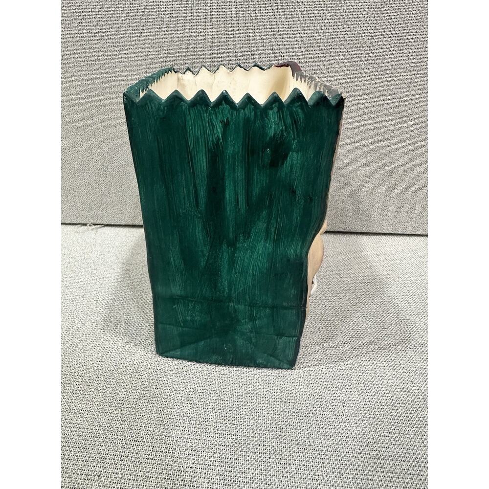 VTG Ceramic Santa Claus Face Vase Planter‎ Christmas Pot FOLK ART HOLIDAY Custom - Picture 10 of 10